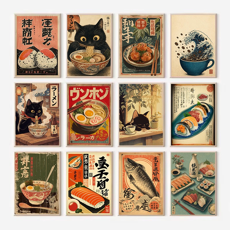 Póster Vintage japonés de roll - Japanese Food Lifestyle reseña y precio