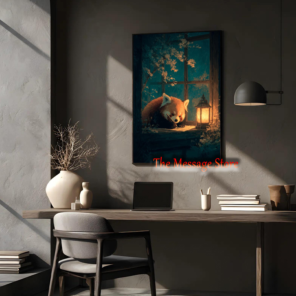 Póster de Panda Rojo Estilo Ja - Japanese Work Lifestyle reseña y precio
